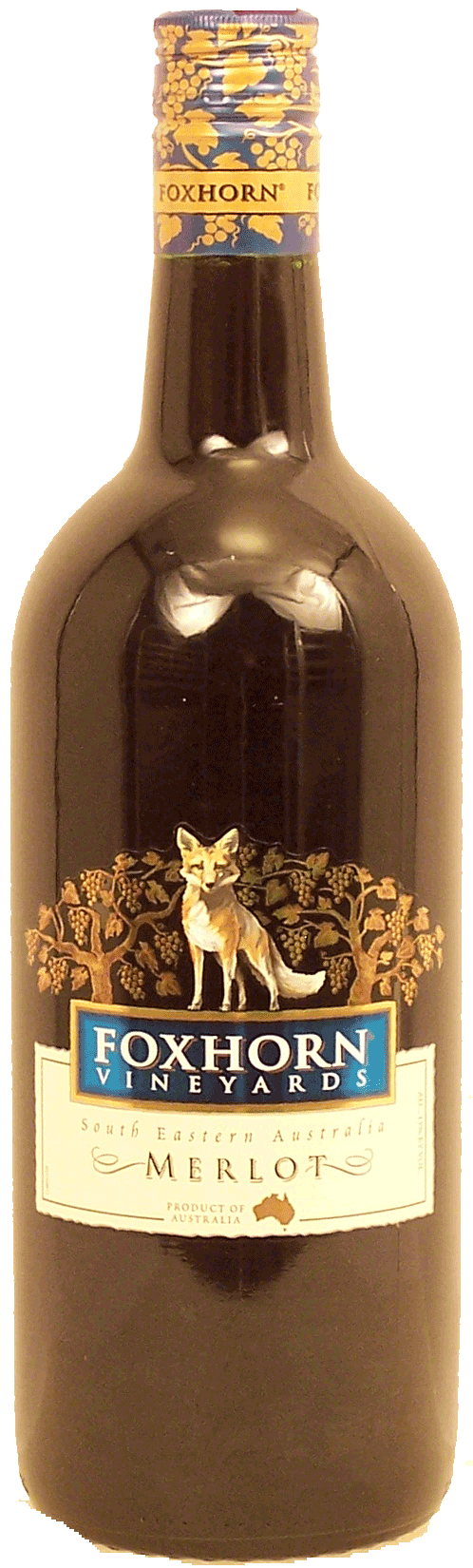 Foxhorn Vineyards&nbsp;&nbsp;merlot wine of South Eastern Australia, 13% alc. by vol. Full-Size Picture
